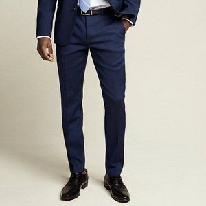 Express - 31x30 - Innovator Skinny Fit Pants - Navy - 52% Linen, 46% Wool